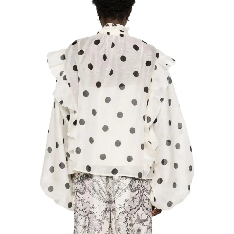 Zimmermann Mock Neck Ruffle Shirt-2