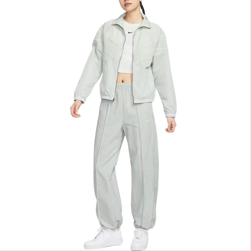 Nike Jacket Women's Light Silver/Medium Yellow Green/White-2