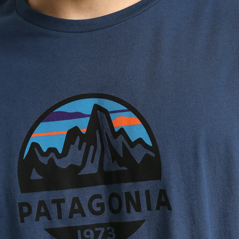Patagonia Organic Fitz Roy Scope T Shirt Men's Marine Blue-2