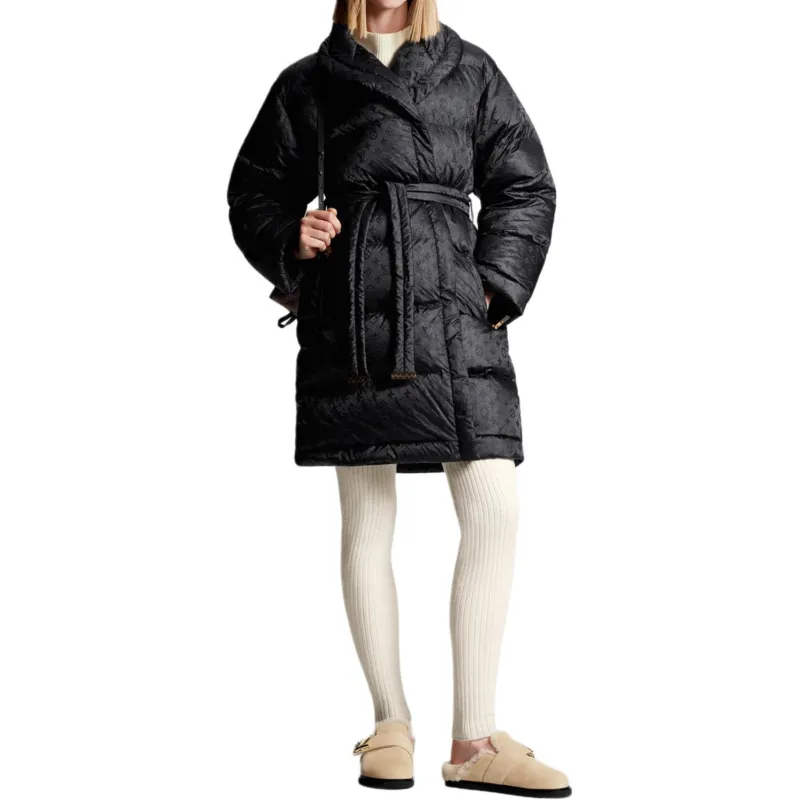 LOUIS VUITTON Monogram Jacquard Puffer Wrap Coat-3