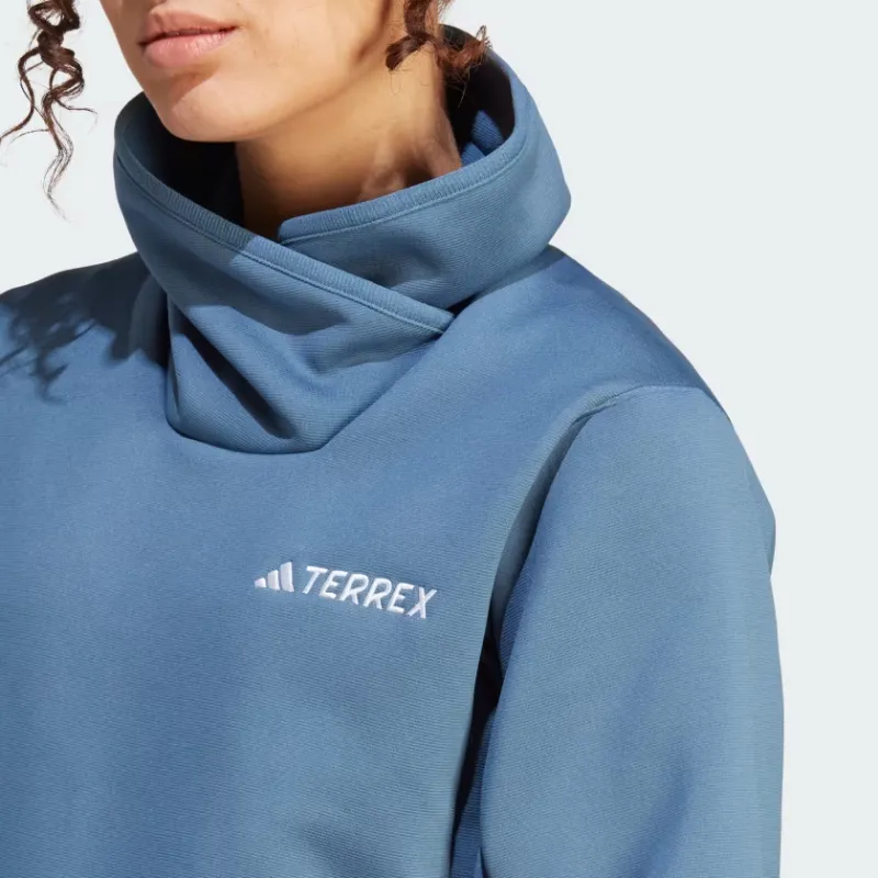 Adidas Terrex Xperior Medium Fleece Pullover Sweatshirt Women's Steel Iron Blue-5