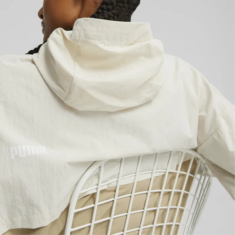 PUMA Oversized Hooded Windbreaker Jacket Women's Khaki-3