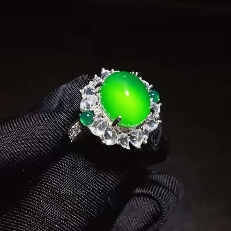 JUNWEN Chalcedony Rings Women's-2