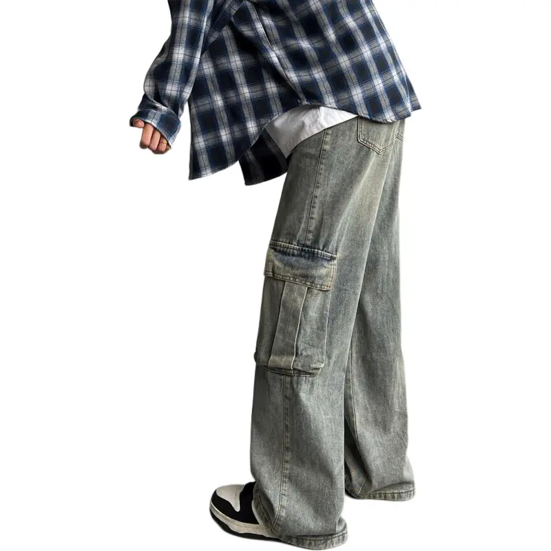 QOTRIOCK Jeans Men Blue-4