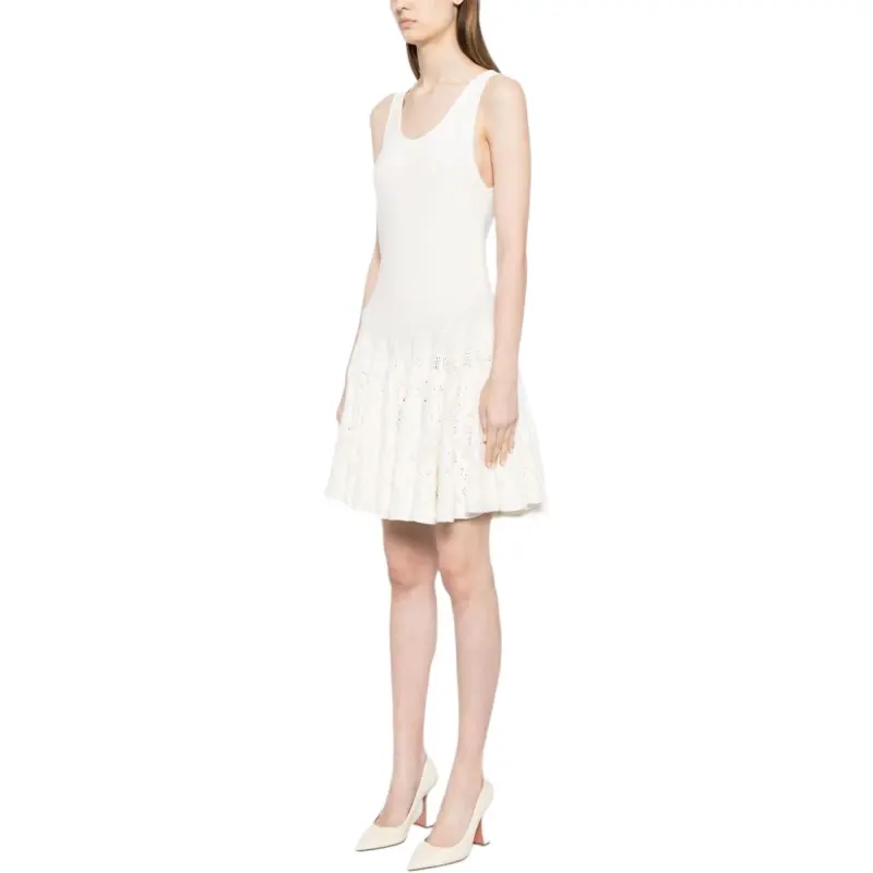 Alaia Pique Lace Skater Dress-4