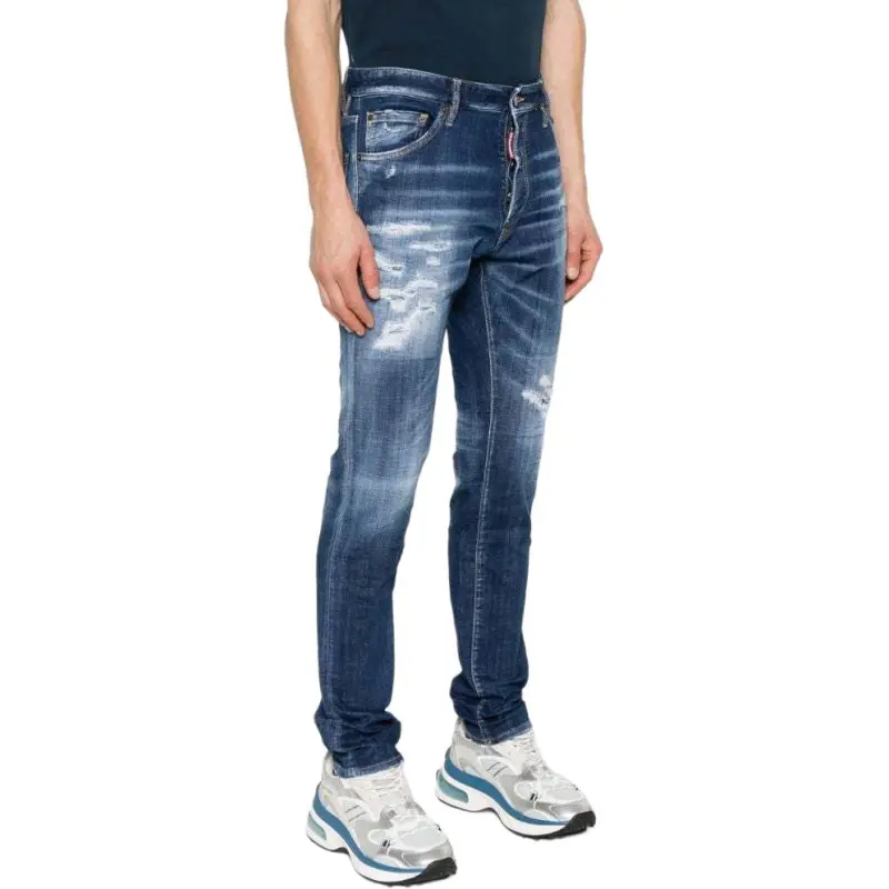 Dsquared2 Dark Ripped Cast Wash Cool Guy Jeans-5