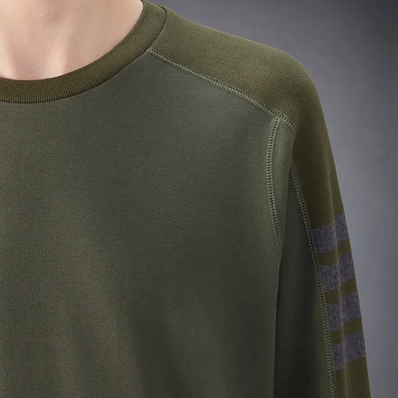 THOM BROWNE 4 Bar Striped Crewneck Sweatshirt-4