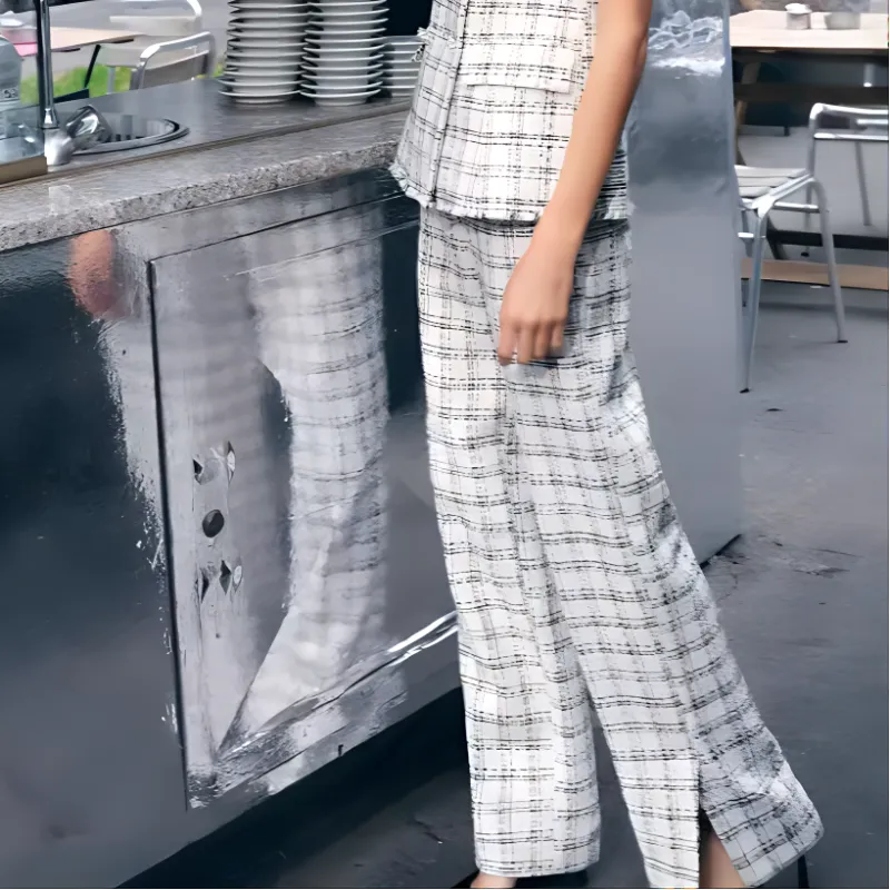 ZARA Casual Pants Women's Plaid-4