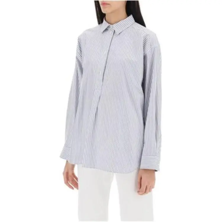 TOTEME Striped Half Buttoned Shirt-3