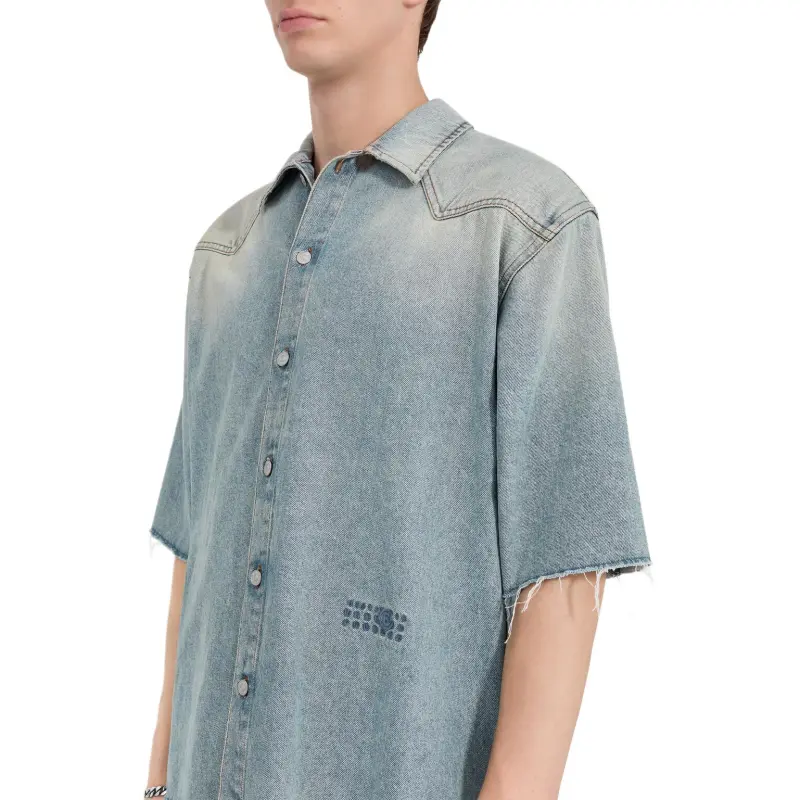 MM6 Maison Margiela Short Sleeved Denim Shirt-4
