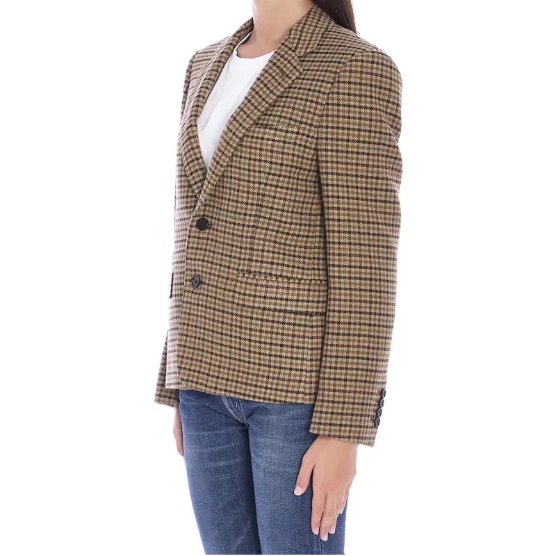 CELINE Single Breasted Checked Jacket-3