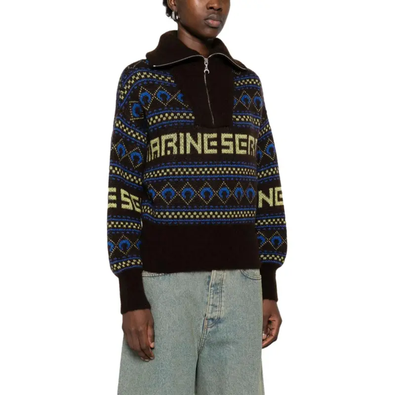 Marine Serre Jacquard Knit Sweater-1