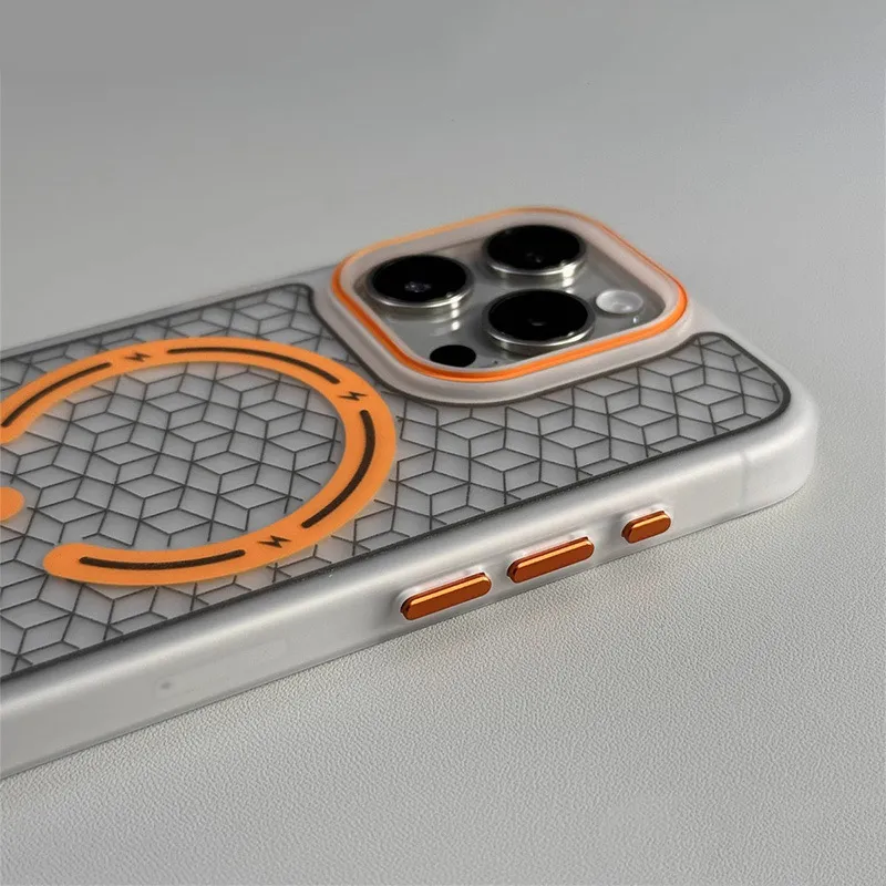 Wei Xin Acrylic Material Maze Plaid Magnetic Phone Cases Compatible With IPhone 16/15 Pro Max/Apple 13/14 Pro/Max-3