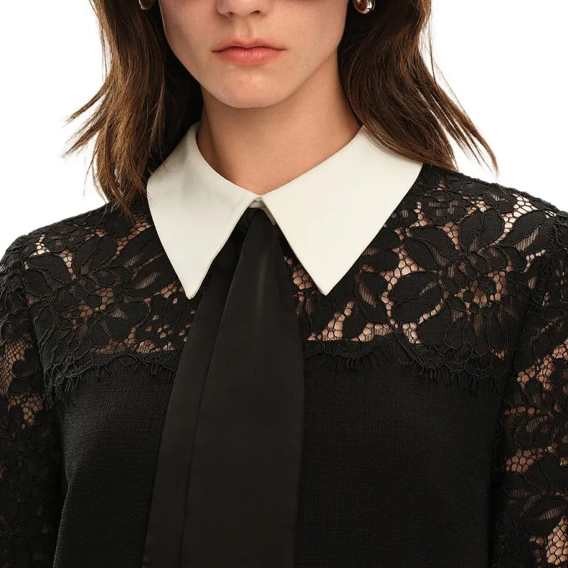 KARL LAGERFELD SS25 Short Sleeved Dress Women's Black-4