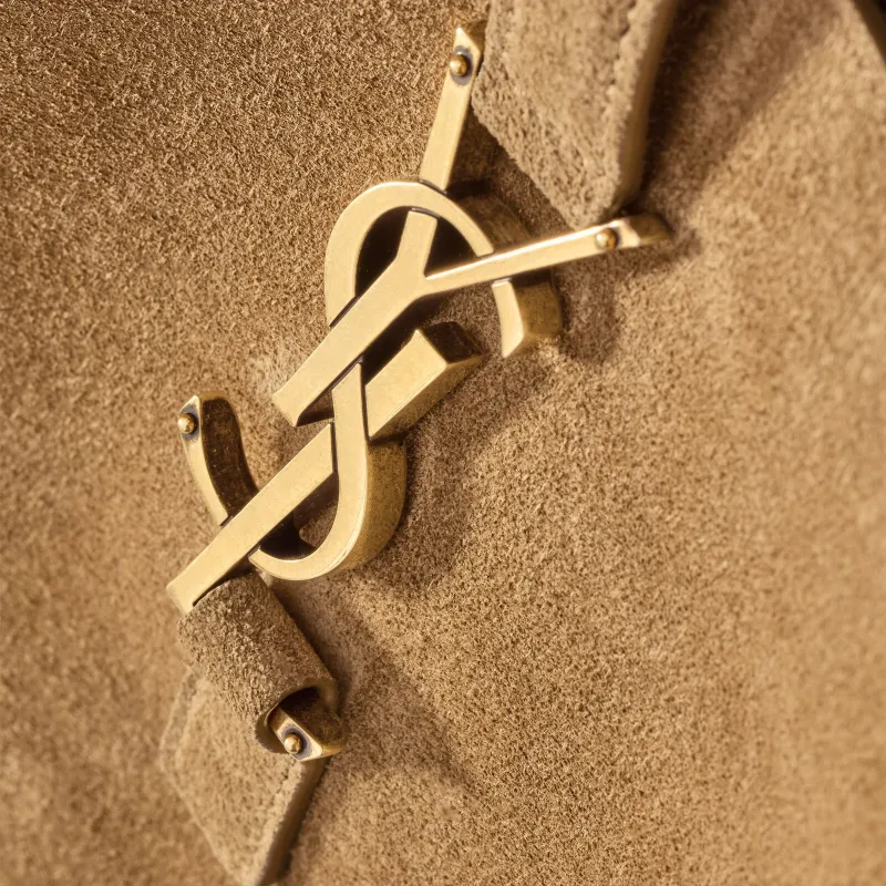 SAINT LAURENT LE5A7 Suede Large Hobo Handbag Shoulder Bag Women's Gold Leaf-4