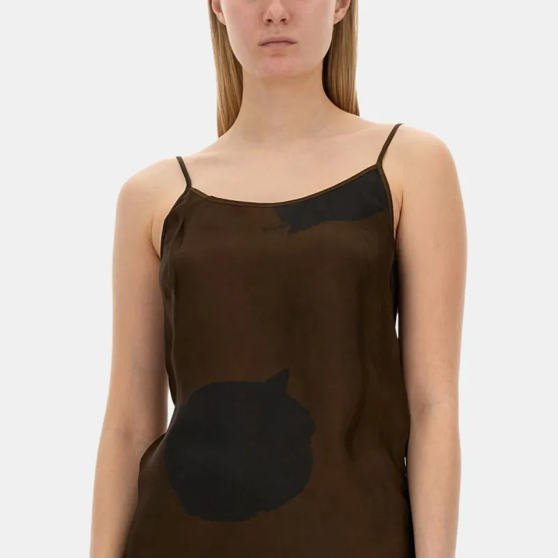 UMA WANG Anaya Abstract print Midi Dress-5