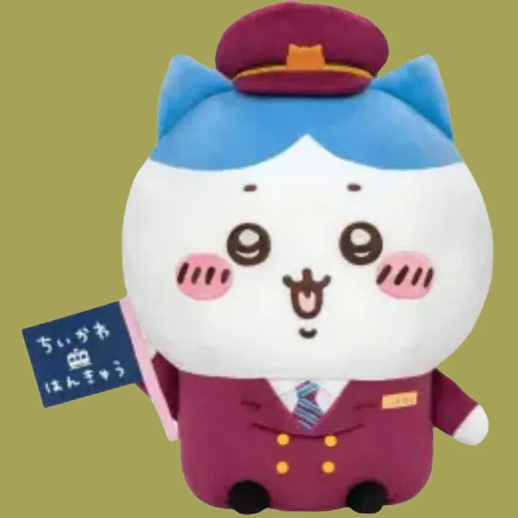 Chiikawa Hachiware Banshin Electric Railway Dolls Plush Doll 30cm High-3