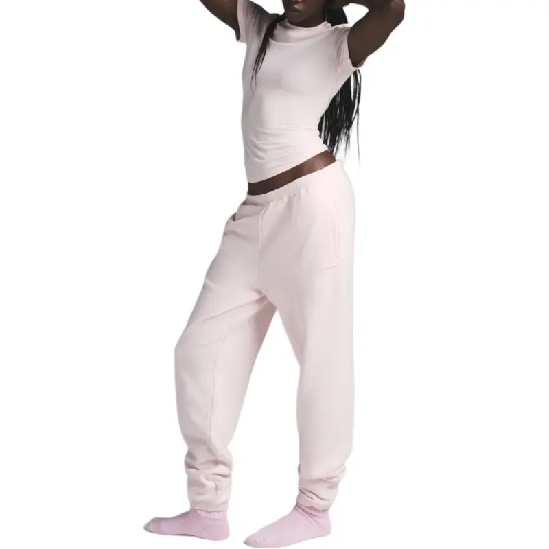 SKIMS Valentine's Day Collection SS25 COTTON FLEECE CLASSIC JOGGER Casual Pants Women's Barely Pink/Light Pink-1