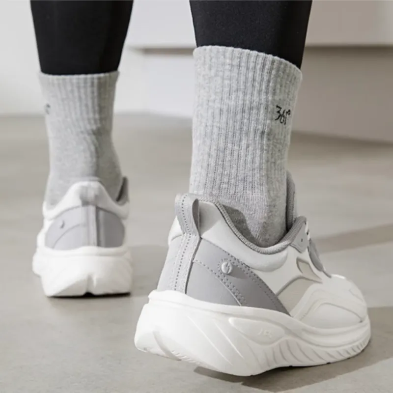 361° Softwalk 3.0 Wear Resistant Low Top Running Shoes Men's White Gray-3