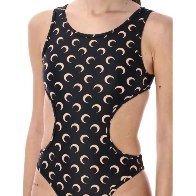 Marine Serre Allover Moon Printed One Piece Swimsuit-4