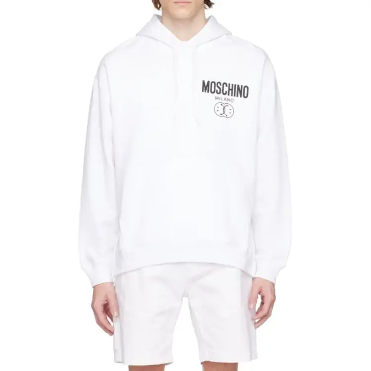 MOSCHINO Smile Logo print Cotton Hoodie-2