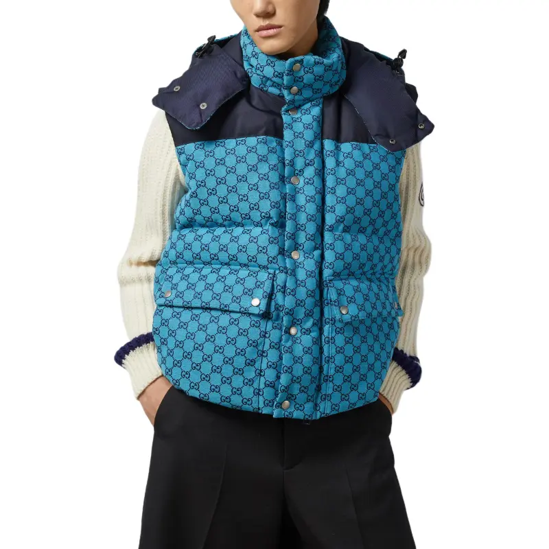 GUCCI SS24 Down Vest Jacket Men's Blue-2