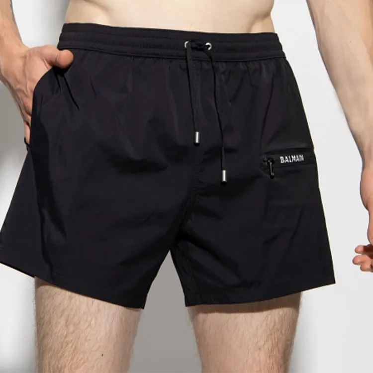 BALMAIN Logo Printed Drawstring Swim Shorts-1