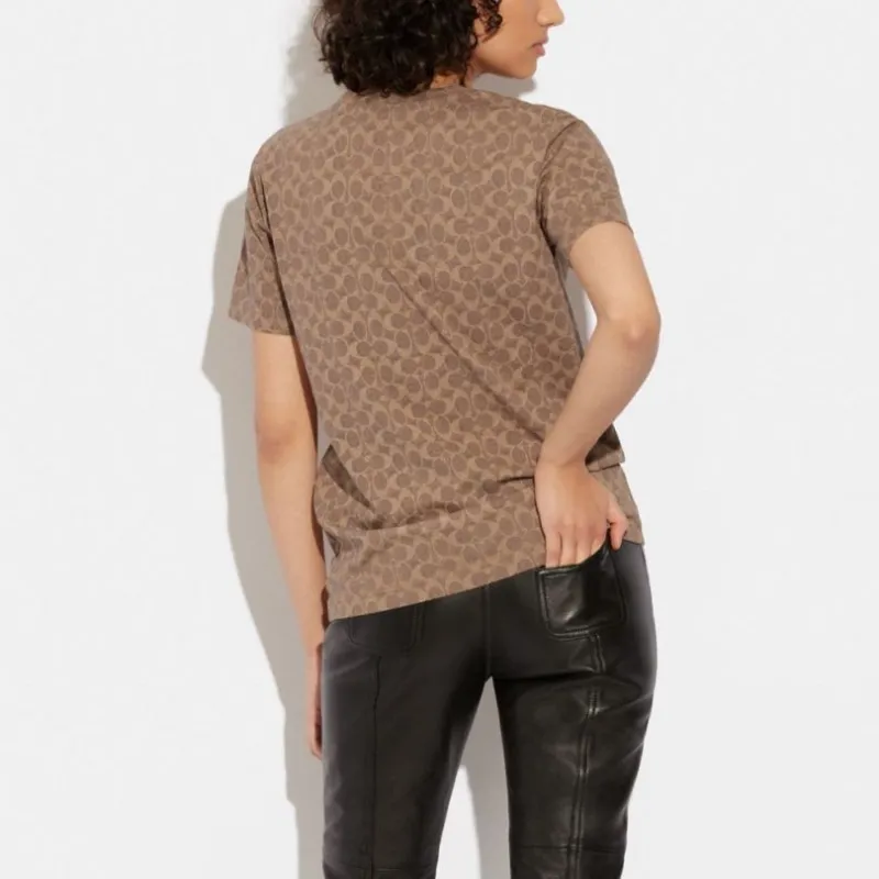 COACH Regular T-Shirt Women's Brown-2