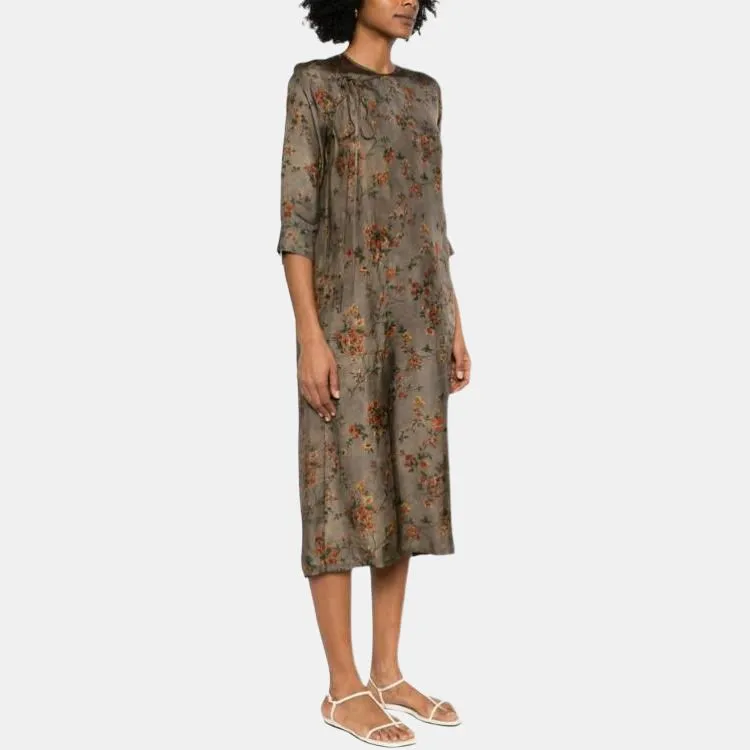 UMA WANG Floral Printed Long Sleeved Dress-1