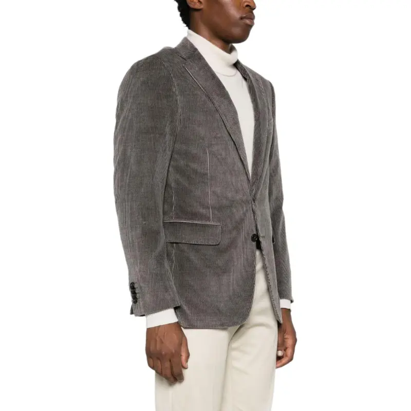 Canali Single breasted Ribbed Blazer-3