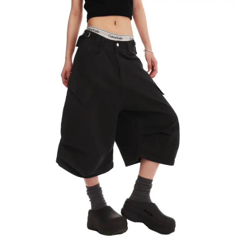 VINMUK Cargo Shorts Unisex Black-6
