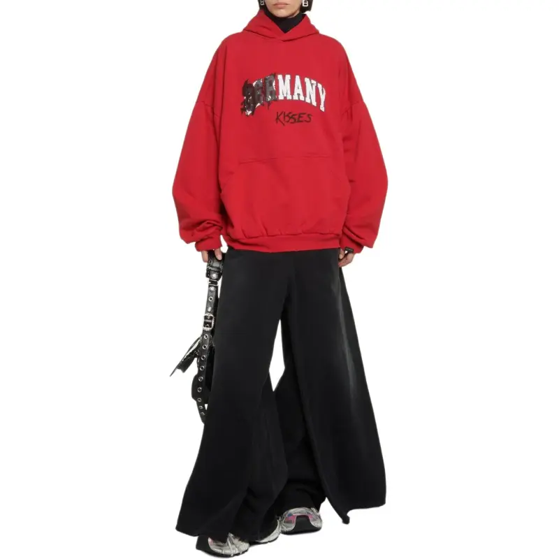 Balenciaga Round Hoodie 'Faded Red'-2