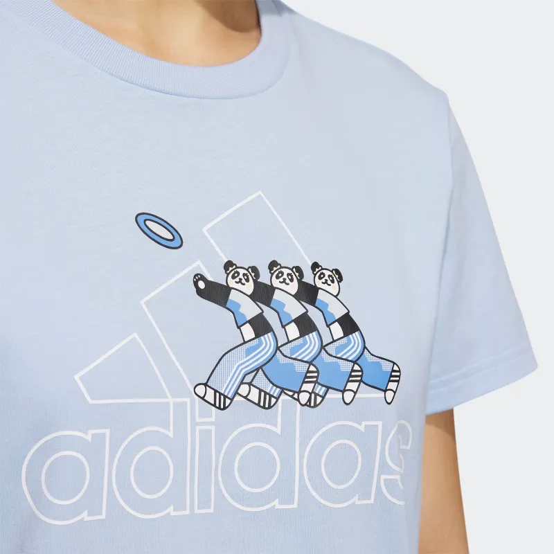 Adidas T Shirt Women's Light Pink Blue-4