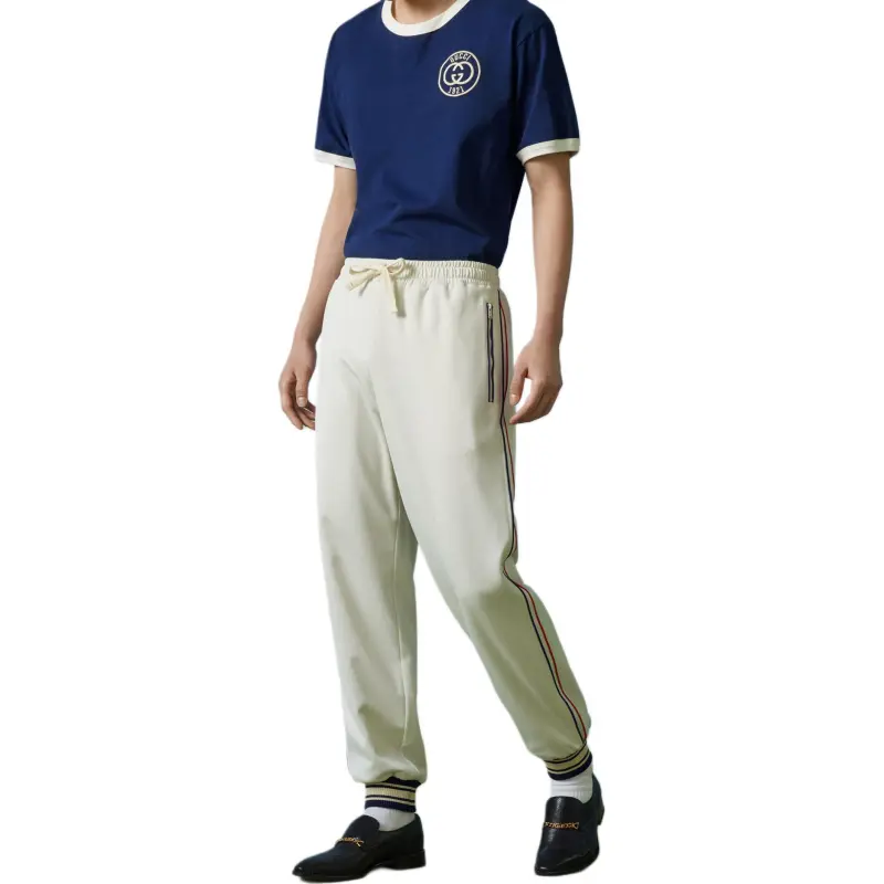 GUCCI Logo patch Cotton Track Pants-3