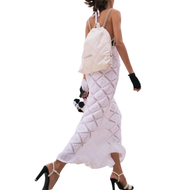 CHANEL Sleeveless Dresses Women's White-1