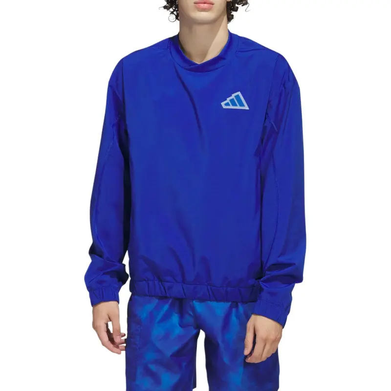 Adidas Free Shipping With AdiClub Woven Pullover Crew Sweatshirt-1