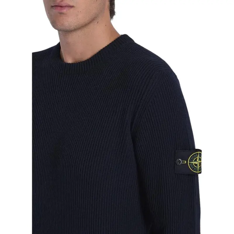 STONE ISLAND Logo Patch Knitted Jumper-4