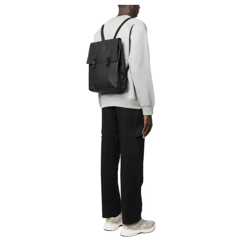 Rains Polyester Backpack Mini Men's Black-4