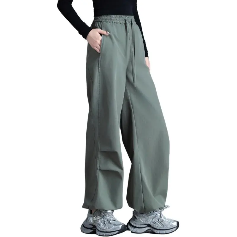 You Cow Me Pants Casual Pants Women's Army Green-2