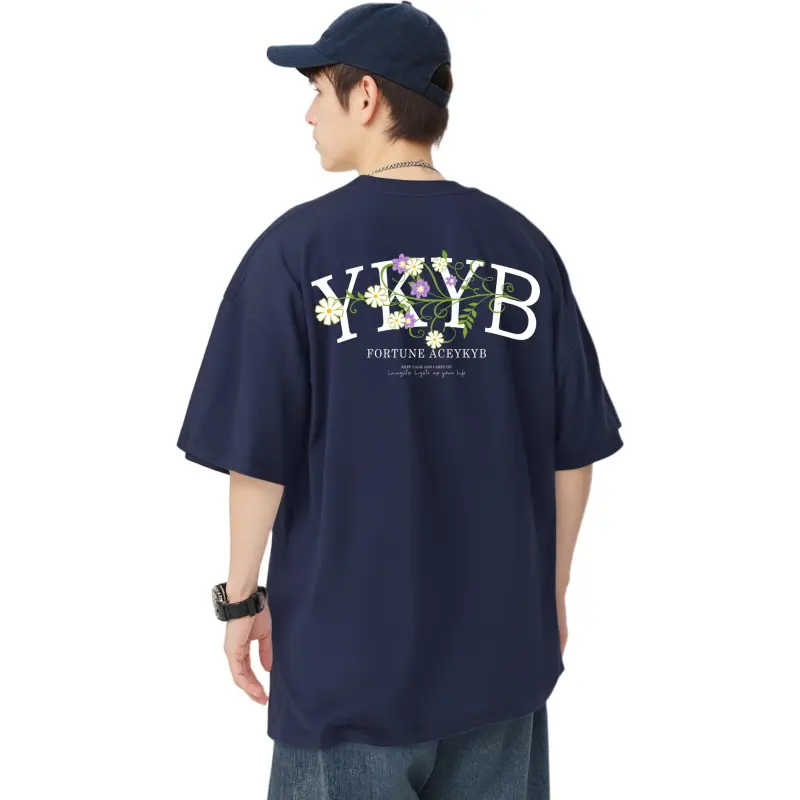 YK&YB T Shirts Unisex Navy Blue-4