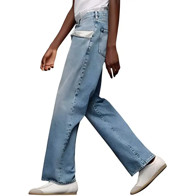 Maison Margiela 5 Pocket Wide Leg Denim Pants Blue-6