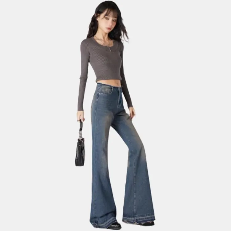 YINLEI Jeans Women's Vintage Blue-1