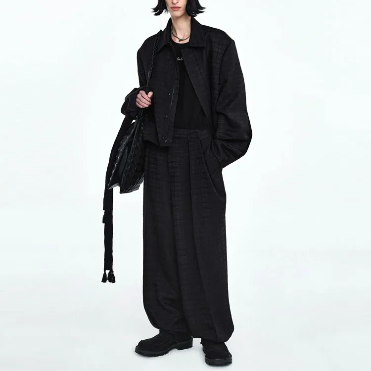 ADER ERROR Pleated Jacquard Tailored Trousers-2