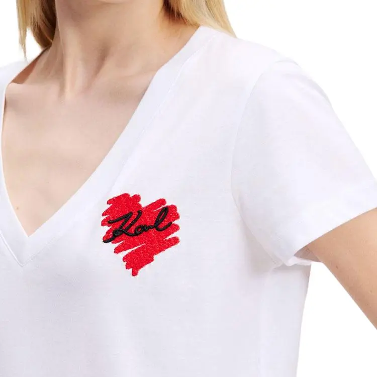 Karl Lagerfeld K/Heart V neck T shirt-5