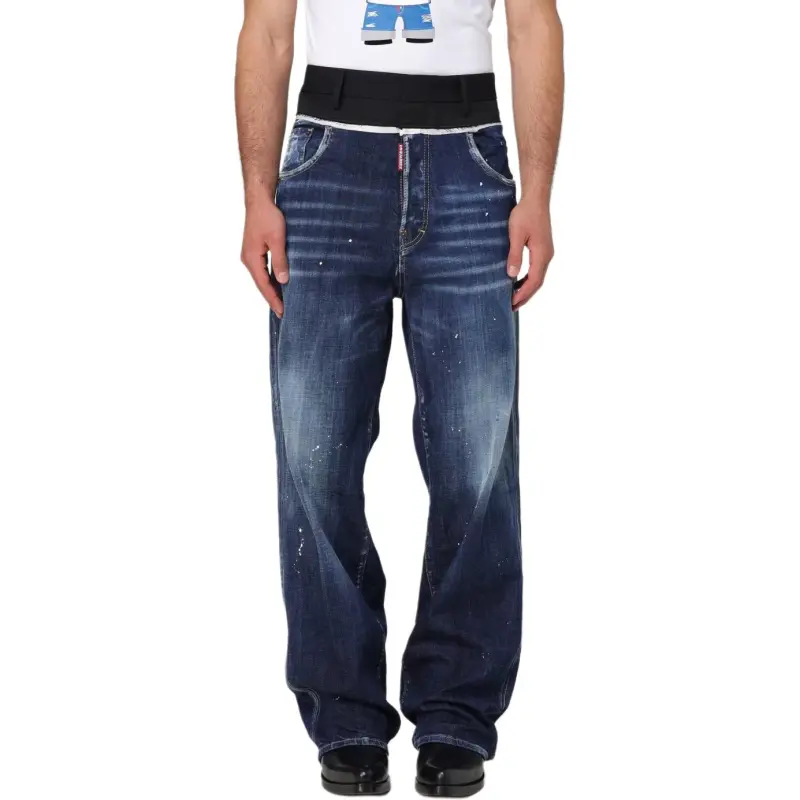 DSQUARED 2 Mid Rise Panelled Straight Leg Jeans-2