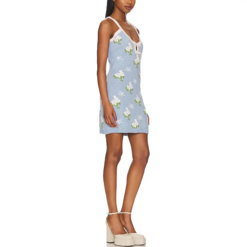 LOVESHACKFANCY Sleeveless Dress Women's Light Blue-2