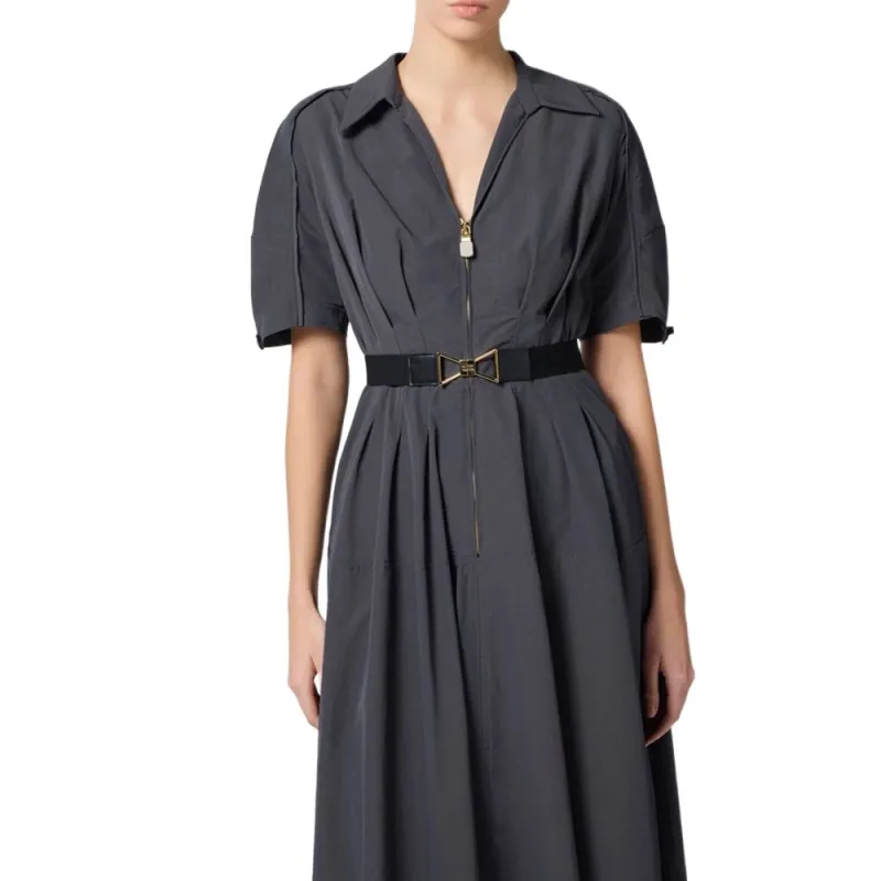 Elisabetta Franchi Circle Belted Waist Midi Dress-4