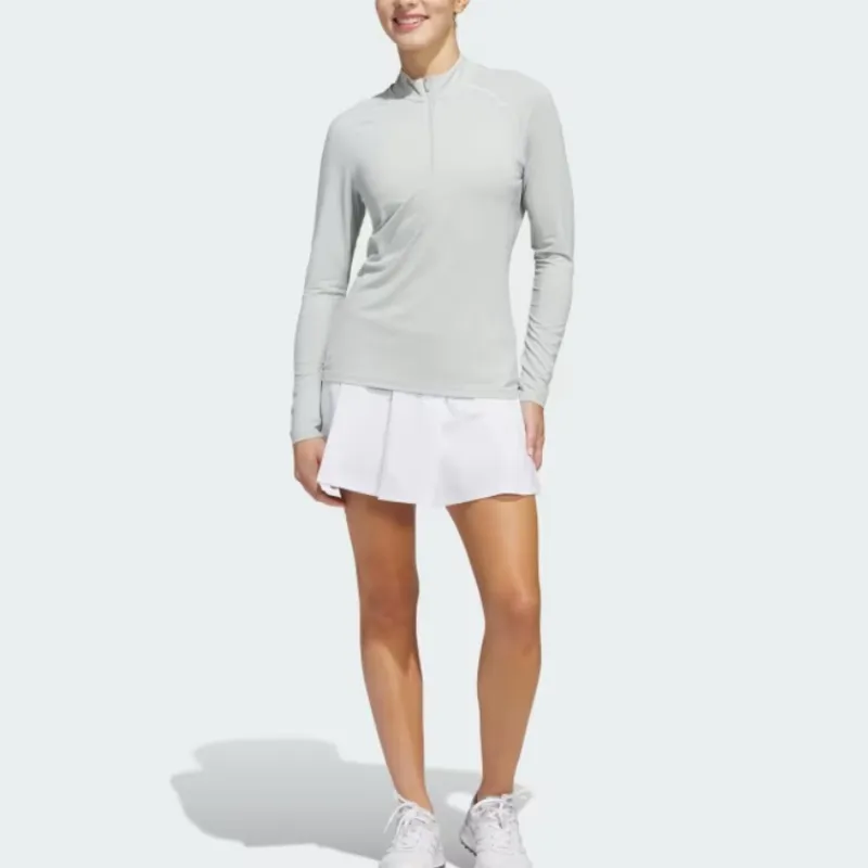 Adidas Free Shipping With AdiClub Ultimate365 Solid Quarter Zip Mock Polo Shirt-4