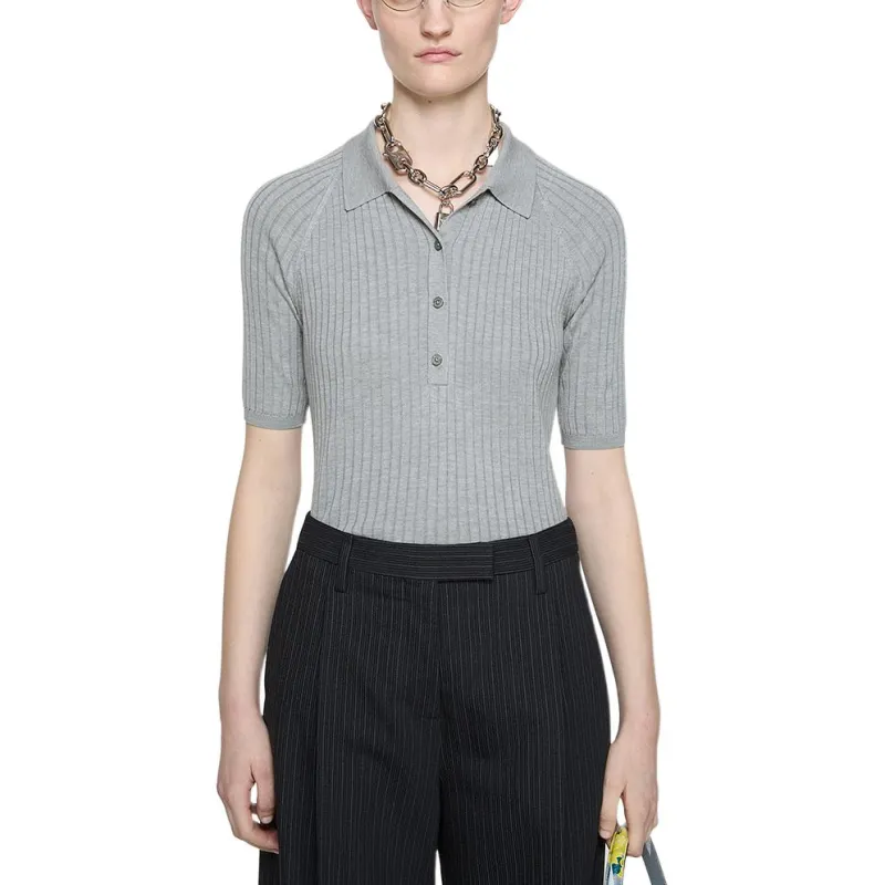 Acne Studios Short Sleeved Ribbed Polo Shirt-4