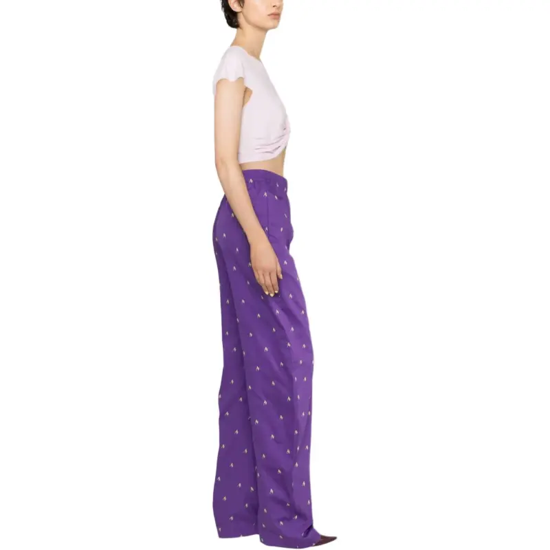 The Attico All Over Patterned Wide Leg Trousers-3